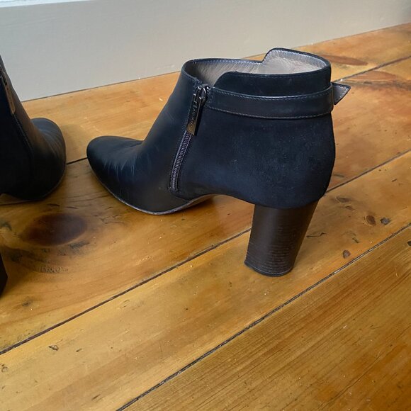 Aquatalia Black Leather and Suede Ankle Boots - Picture 6 of 9